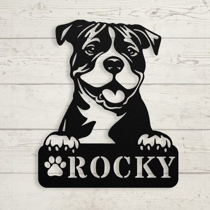 Pitbull Metal Name Sign - BullyBellyMetal Sign