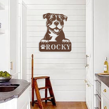 Pitbull Metal Name Sign - BullyBellyMetal Sign