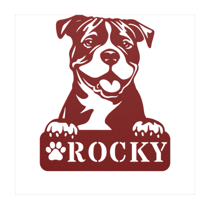 Pitbull Metal Name Sign - BullyBellyMetal Sign
