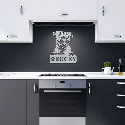 Pitbull Metal Name Sign - BullyBellyMetal Sign