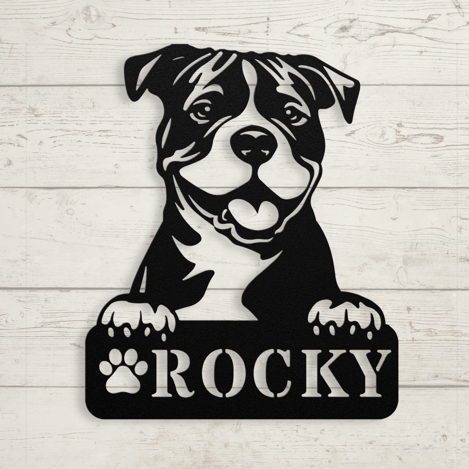 Pitbull Metal Name Sign - BullyBellyMetal Sign