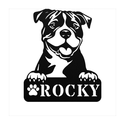 Pitbull Metal Name Sign - BullyBellyMetal Sign