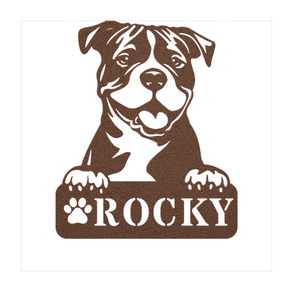 Pitbull Metal Name Sign - BullyBellyMetal Sign