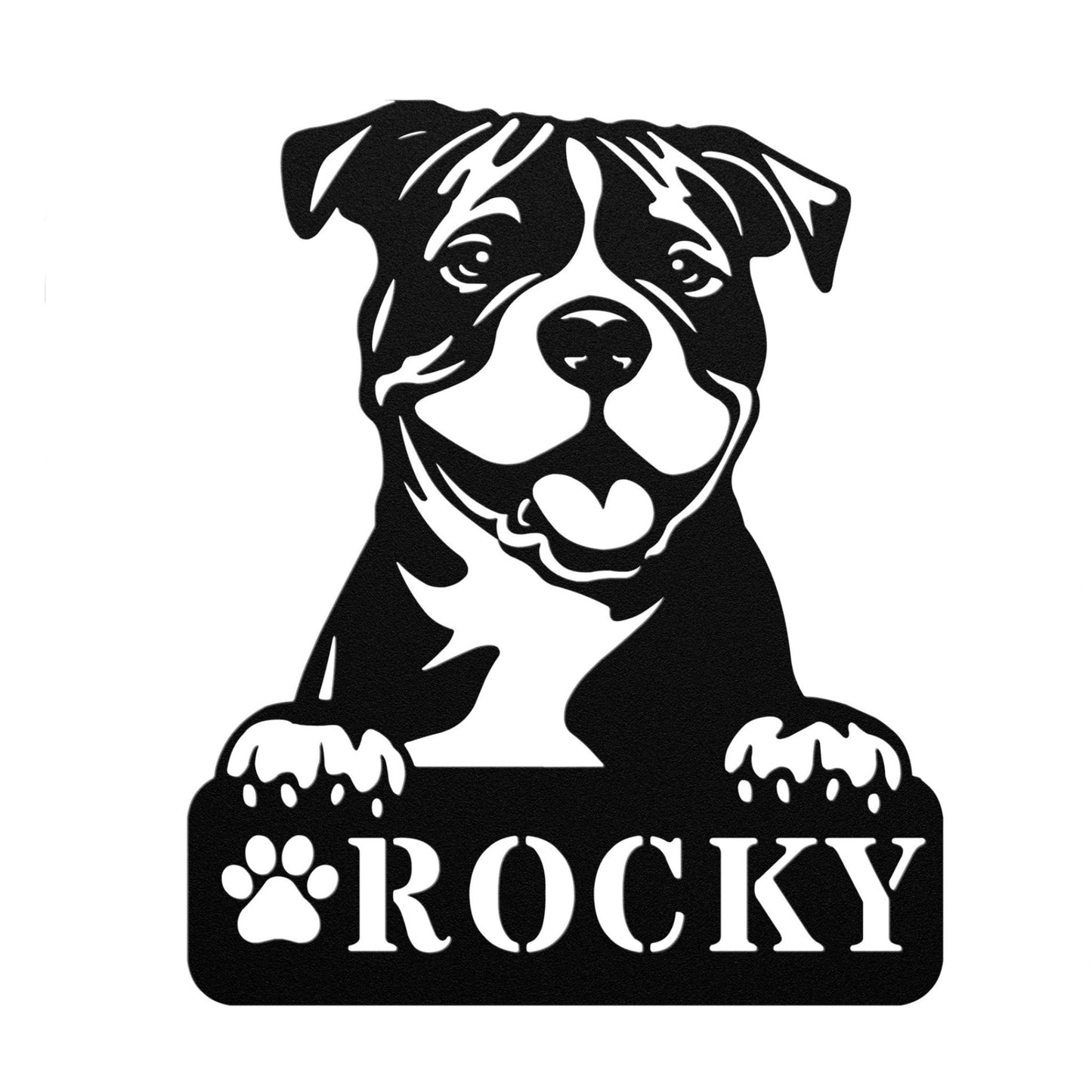 Pitbull Metal Name Sign - BullyBellyMetal Sign