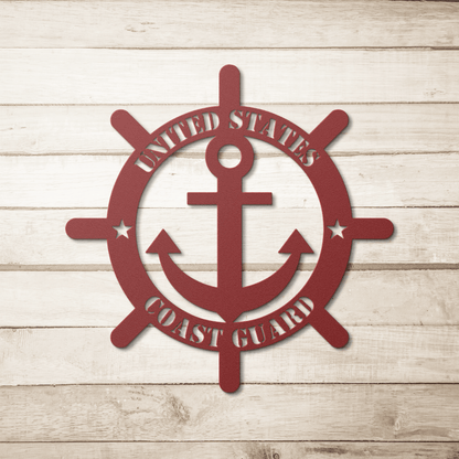 🇺🇸⚓ Protecting Our Shores: United States Coast Guard Metal Wall Art - BullyBellyMetal Sign