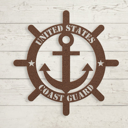 🇺🇸⚓ Protecting Our Shores: United States Coast Guard Metal Wall Art - BullyBellyMetal Sign