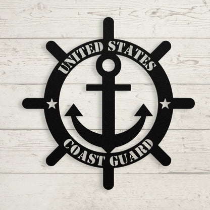 🇺🇸⚓ Protecting Our Shores: United States Coast Guard Metal Wall Art - BullyBellyMetal Sign