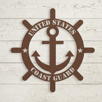 Protecting Our Shores: United States Coast Guard Metal Wall Art - BullyBellyWall ArtteelaunchMTS12COPPER