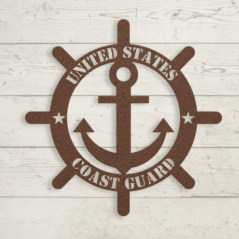 Protecting Our Shores: United States Coast Guard Metal Wall Art - BullyBellyWall ArtteelaunchMTS12COPPER