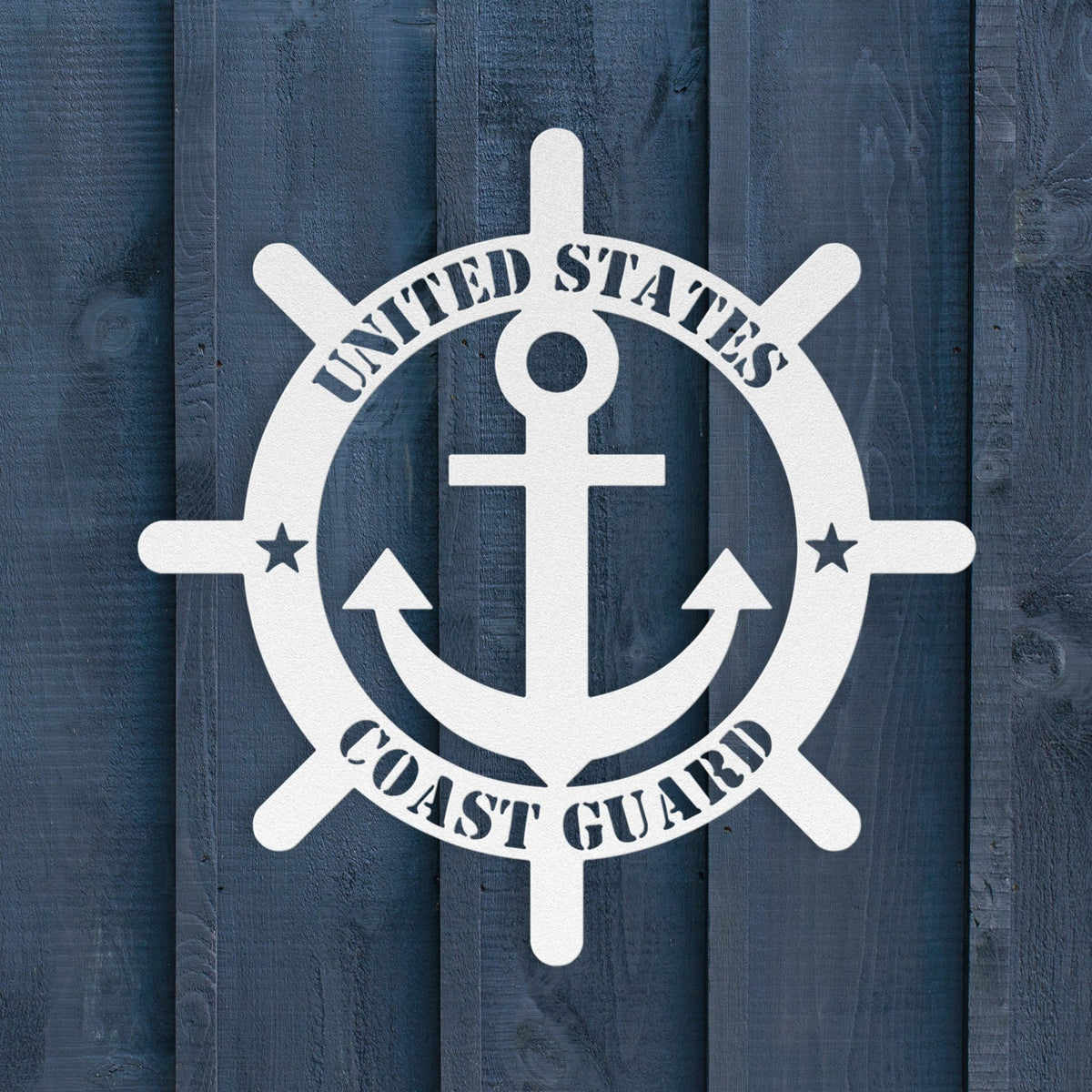 Protecting Our Shores: United States Coast Guard Metal Wall Art - BullyBellyWall ArtteelaunchMTS12WHITE