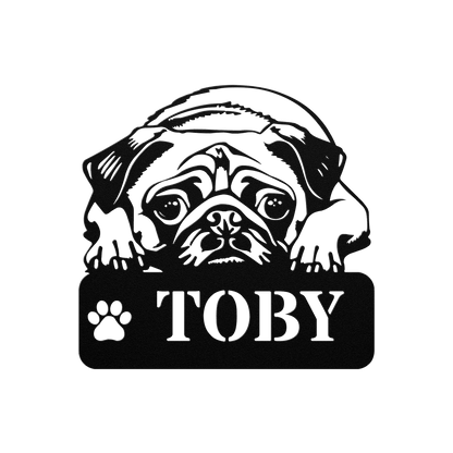 Pug Metal Name Sign - BullyBellyMetal Sign
