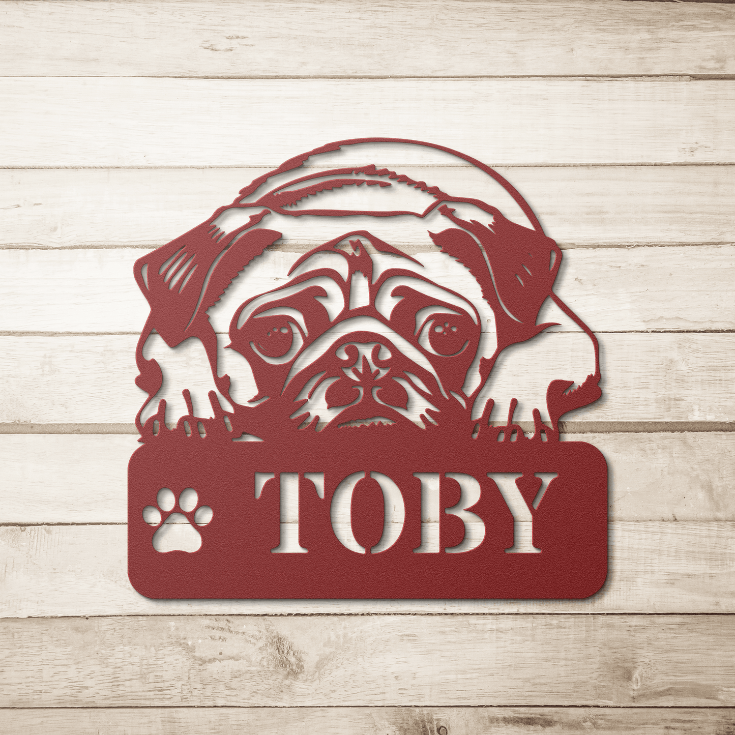 Pug Metal Name Sign - BullyBellyMetal Sign