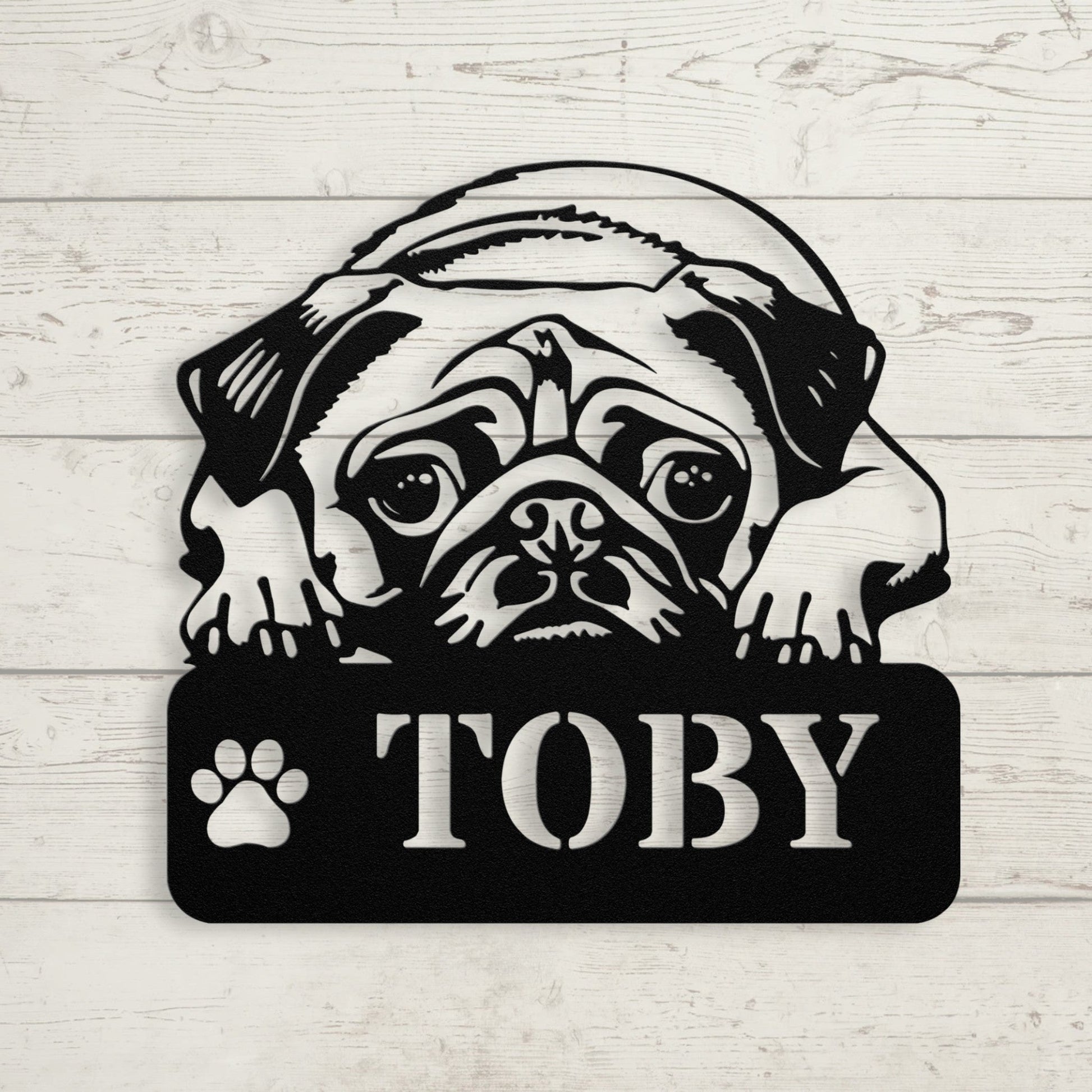 Pug - tastic Metal Name Sign - BullyBellyMetal Sign