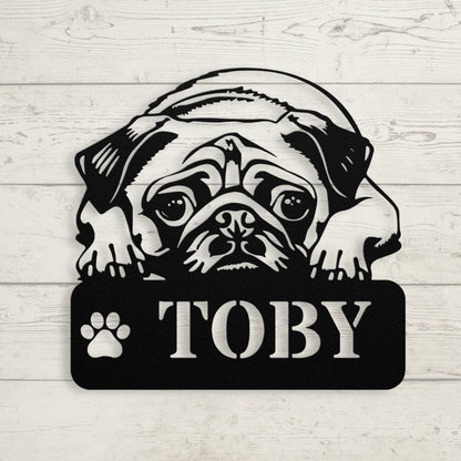 Pug - tastic Metal Name Sign - BullyBellyMetal Sign