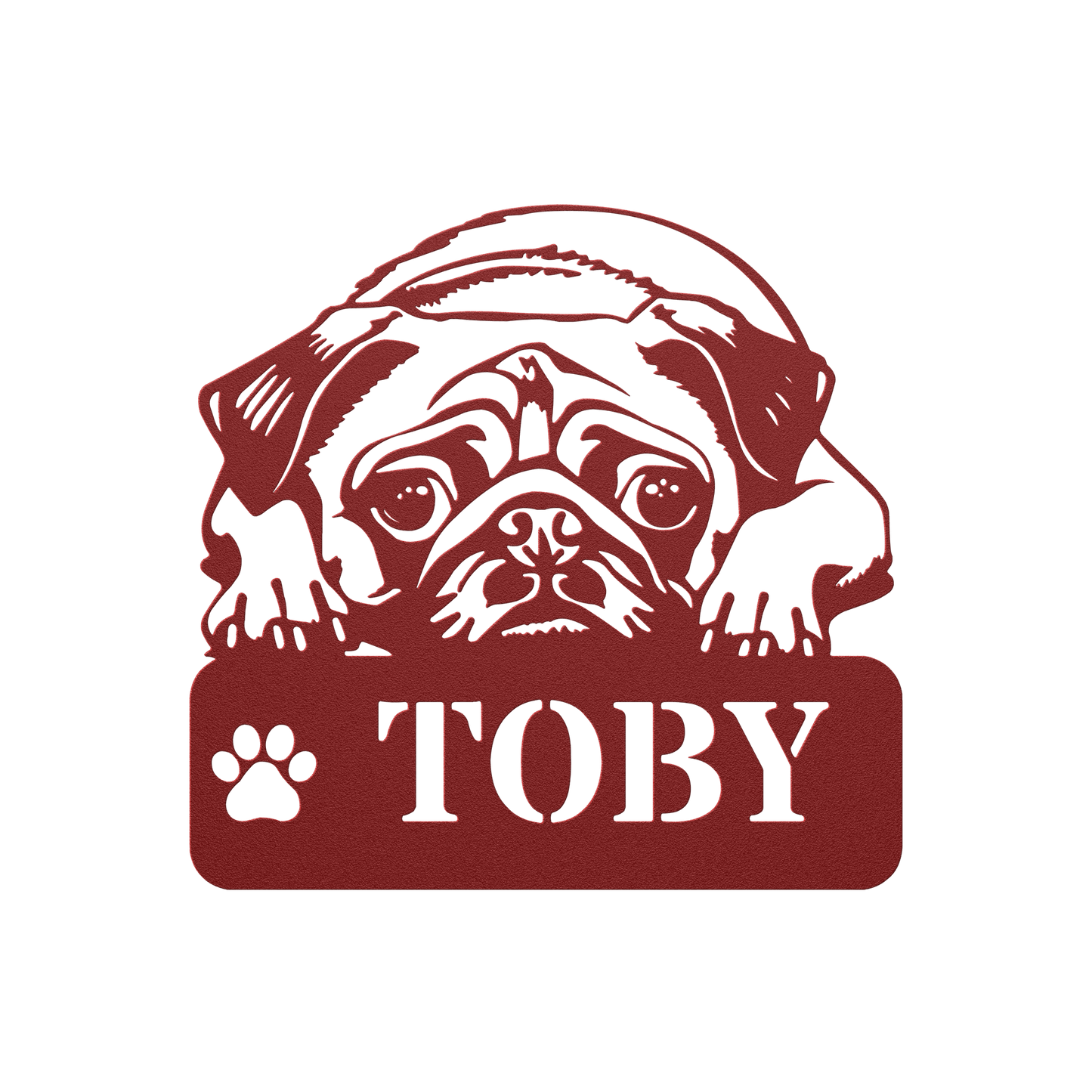 Pug-tastic Metal Name Sign - BullyBellyMetal Sign