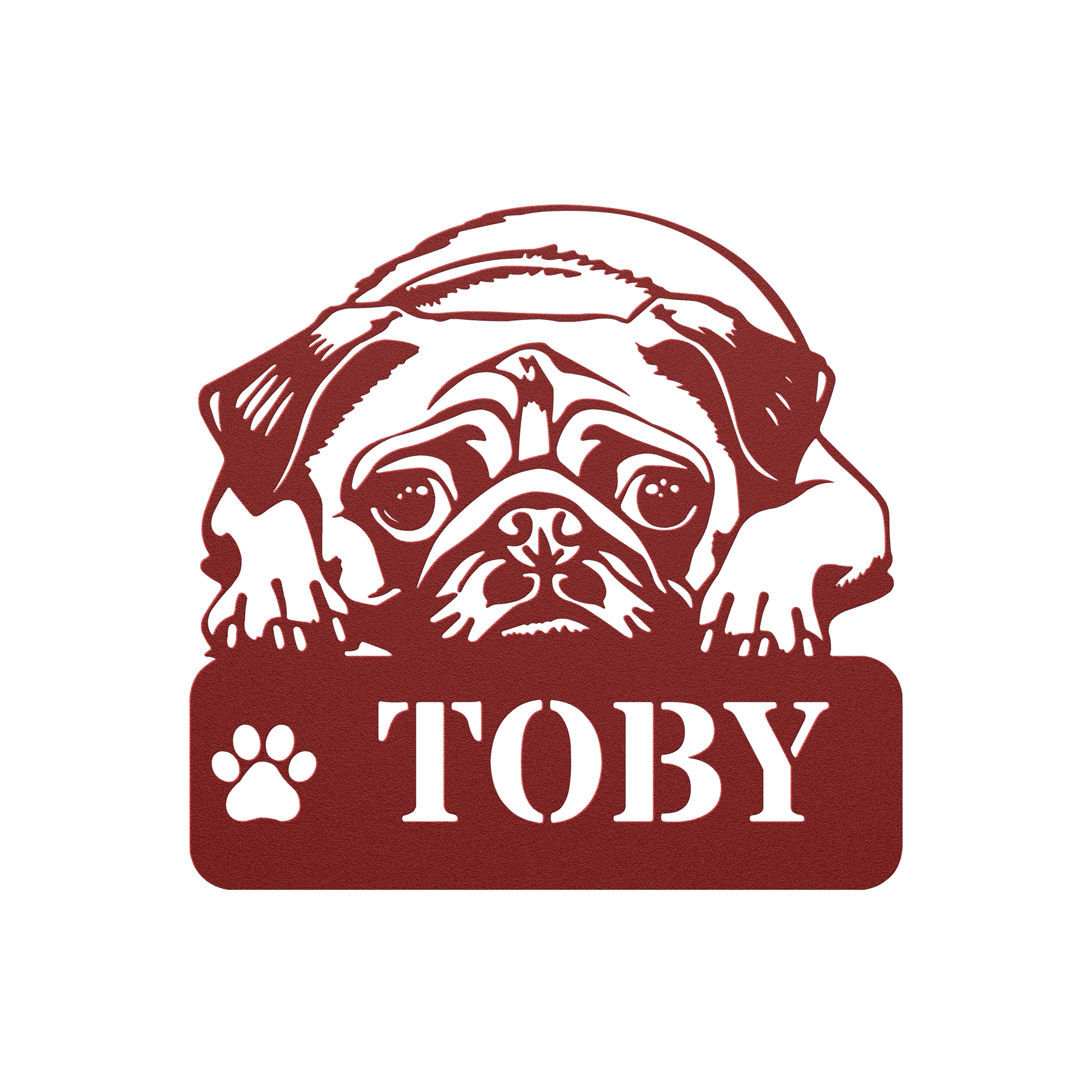 Pug-tastic Metal Name Sign - BullyBellyMetal Sign