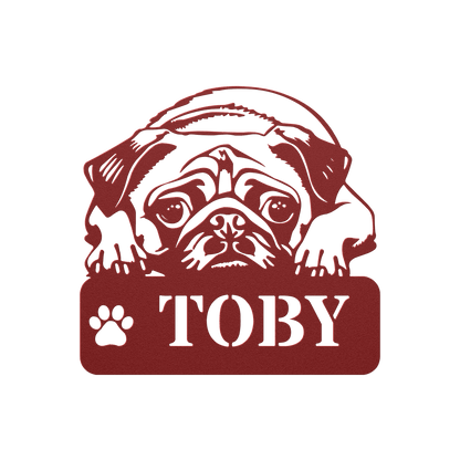 Pug-tastic Metal Name Sign - BullyBellyMetal Sign