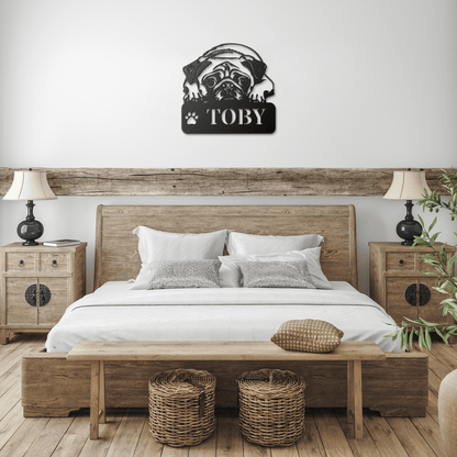 Pug-tastic Metal Name Sign - BullyBellyMetal Sign