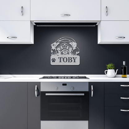 Pug-tastic Metal Name Sign - BullyBellyMetal Sign