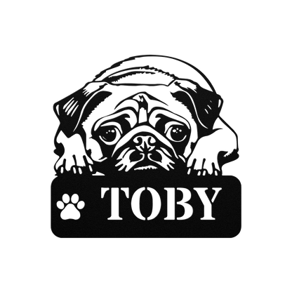 Pug-tastic Metal Name Sign - BullyBellyMetal Sign