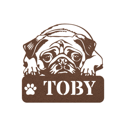 Pug-tastic Metal Name Sign - BullyBellyMetal Sign