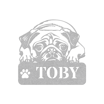 Pug-tastic Metal Name Sign - BullyBellyMetal Sign