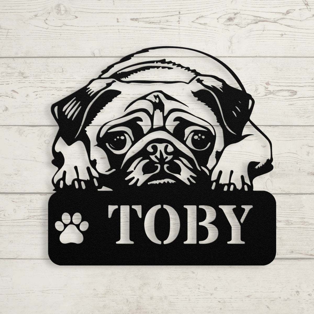 Pug-tastic Metal Name Sign - BullyBellyMetal Sign