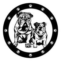 Sibling Love: Metal Wall Art - BullyBellyEnglish Bulldog - Custom