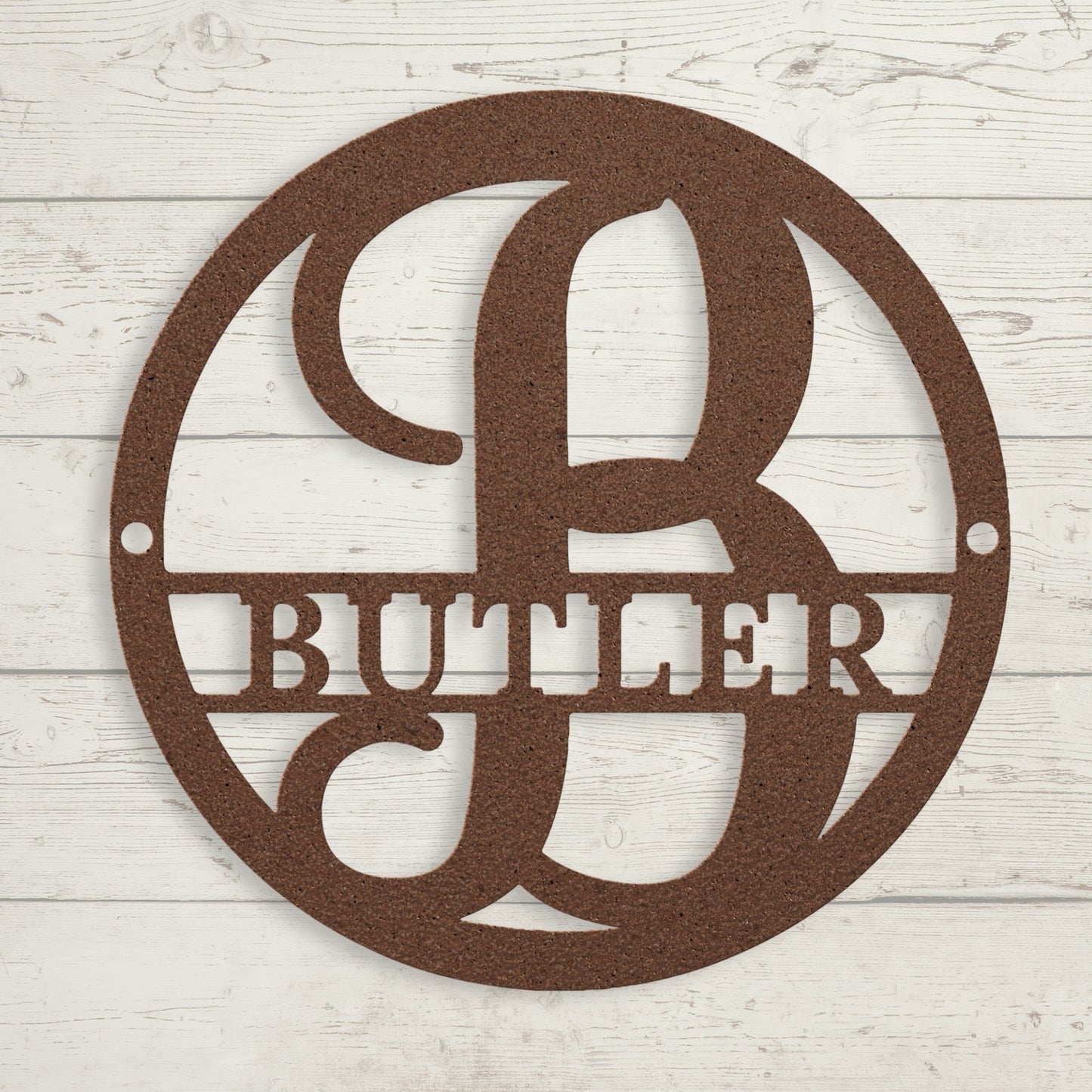 Split Letter Circle Monogram Metal Sign - BullyBellyMetal Sign