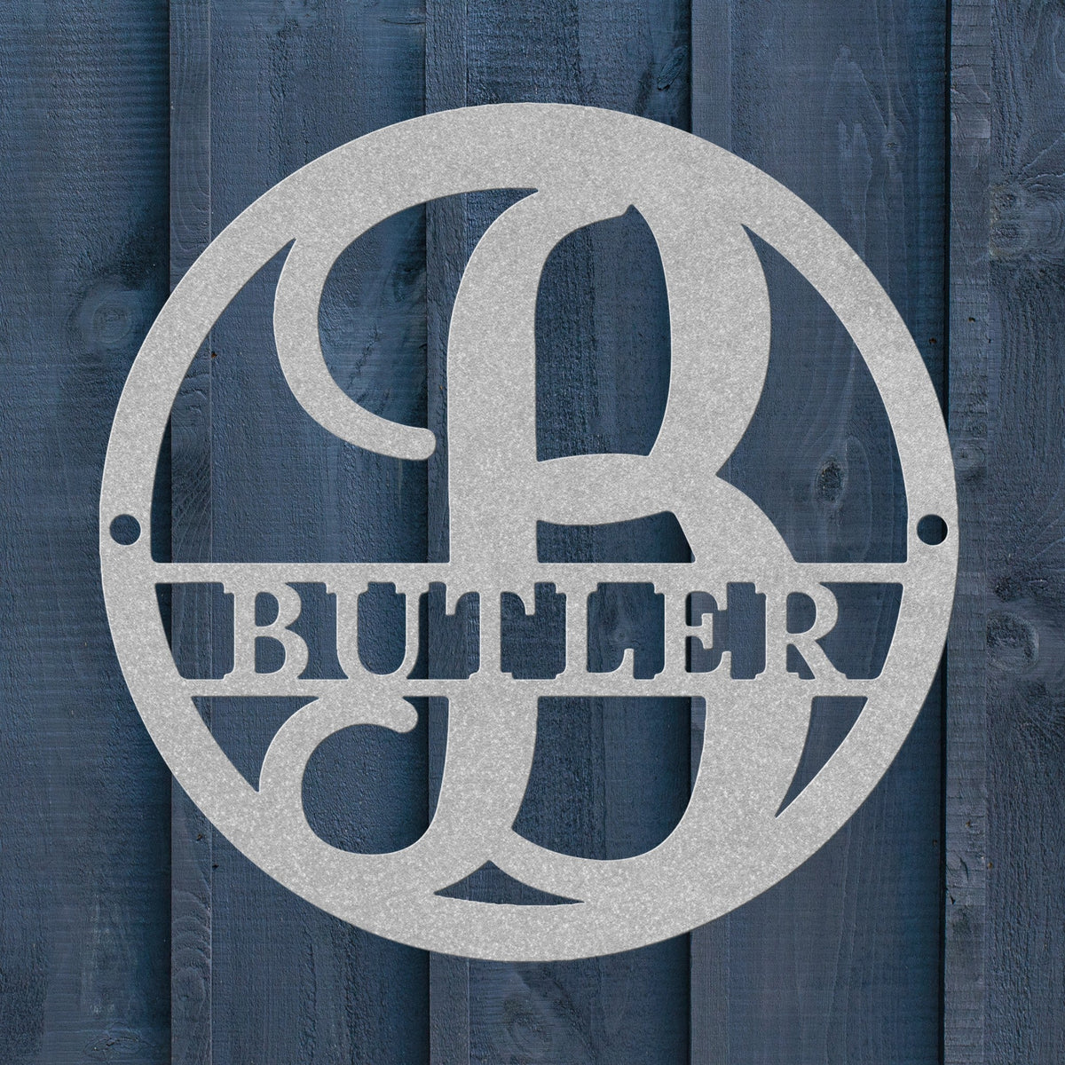Split Letter Circle Monogram Metal Sign - BullyBellyMetal Sign