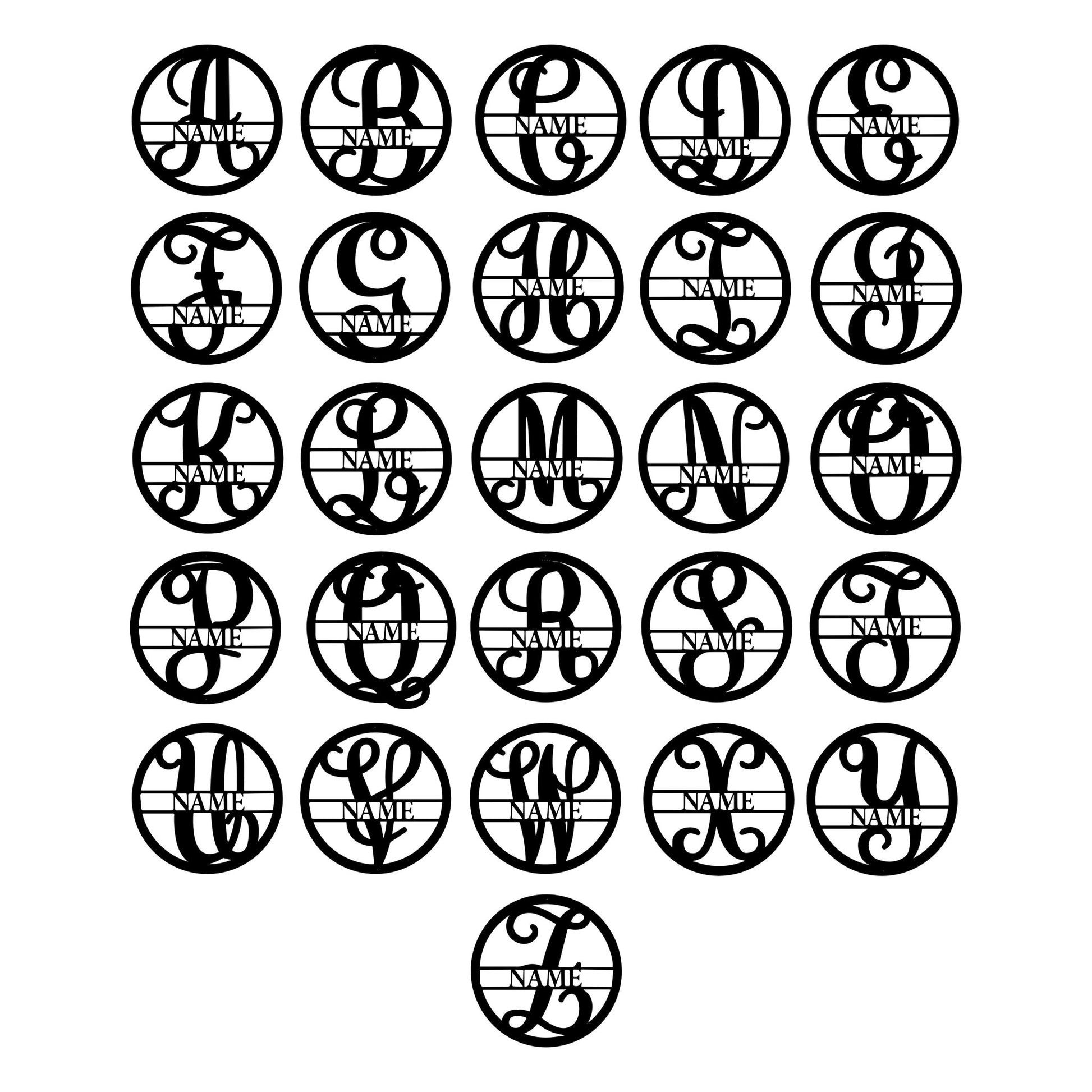 Split Letter Monogram Metal Sign – Custom Family Name Porch & Front Door Wall Art - BullyBellyMetal Sign