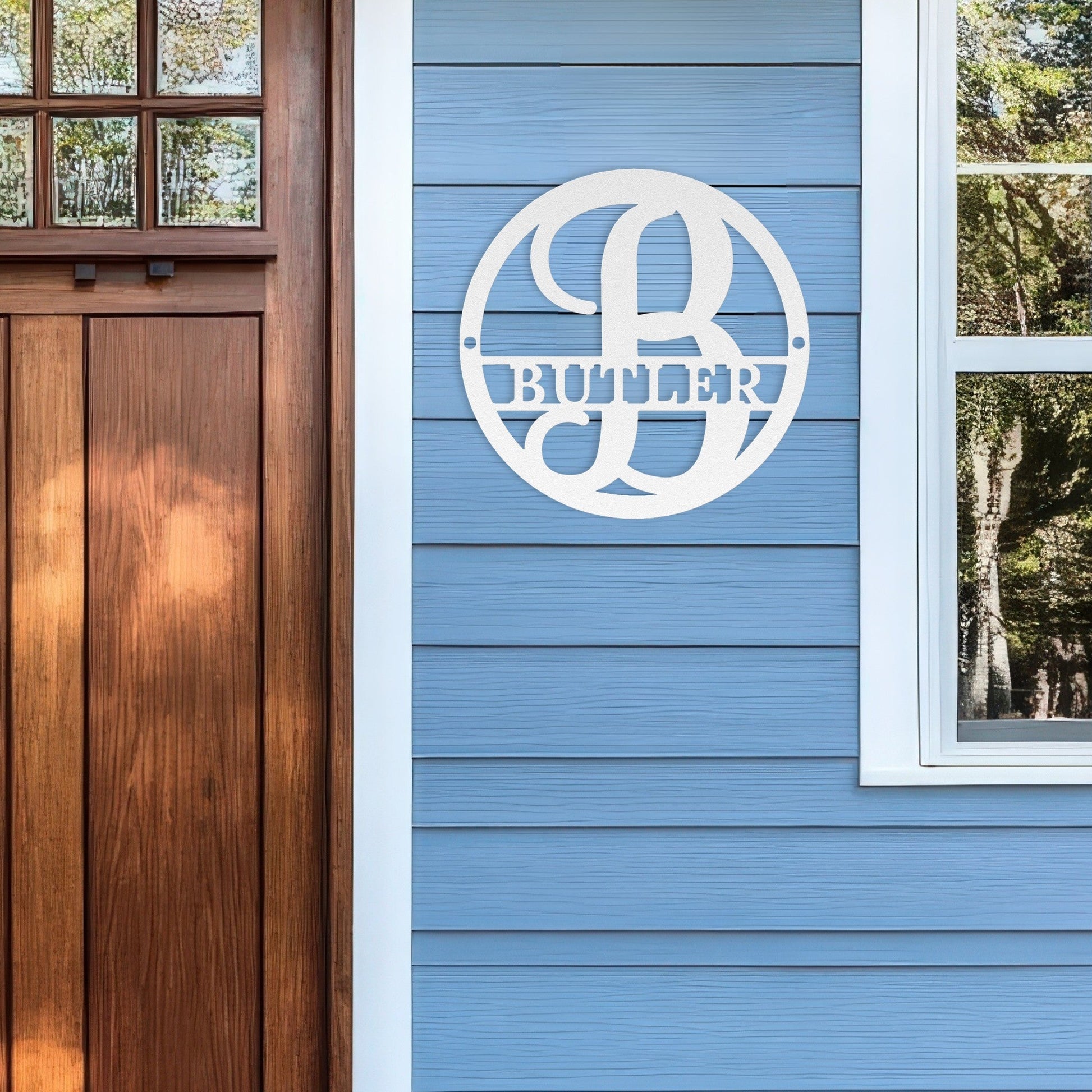 Split Letter Monogram Metal Sign – Custom Family Name Porch & Front Door Wall Art - BullyBellyMetal Sign