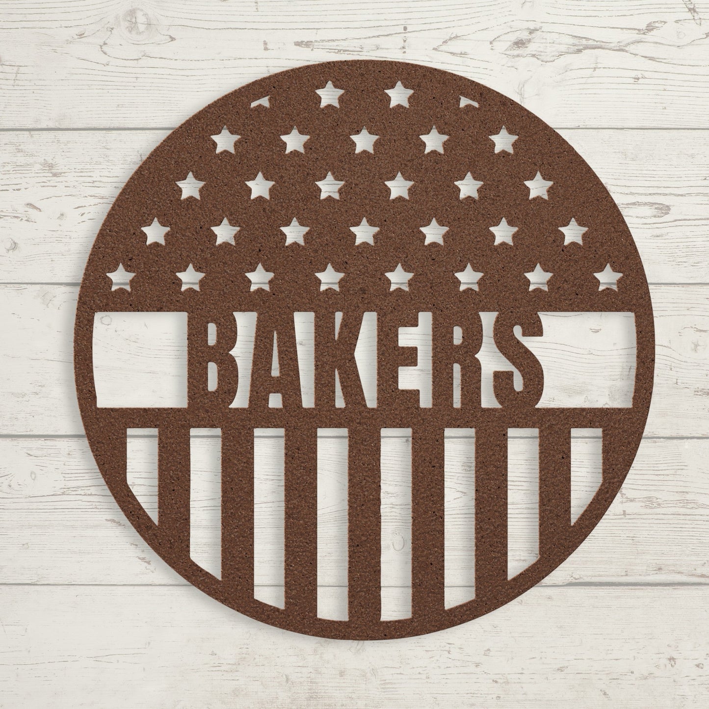 Stars and Stripes Metal Sign – Custom American Flag Family Name Wall Art - BullyBellyMetal Sign