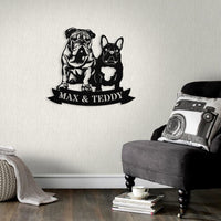 Step Brothers Forever: English and French Bulldog Duo - BullyBellyWall Art