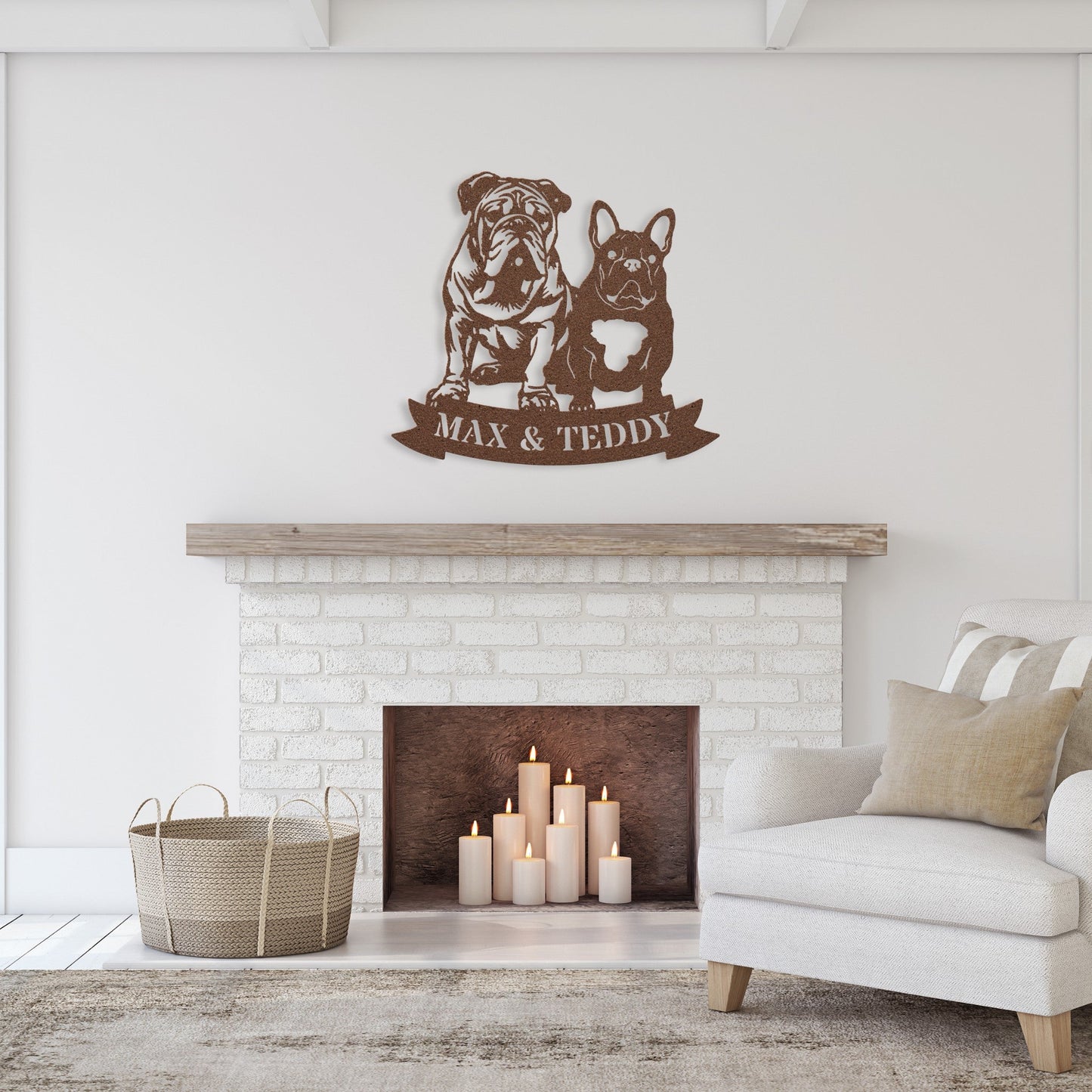 Step Brothers Forever: English and French Bulldog Duo - BullyBellyMetal Sign