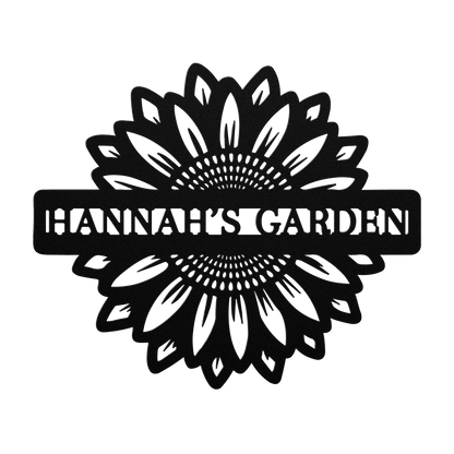 Sunflower Metal Sign – Custom Garden & Memorial Wall Art with Name or Message - BullyBellyMetal Sign