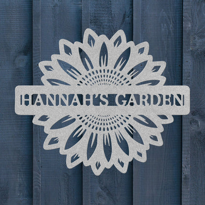 Sunflower Metal Sign – Custom Garden & Memorial Wall Art with Name or Message - BullyBellyMetal Sign
