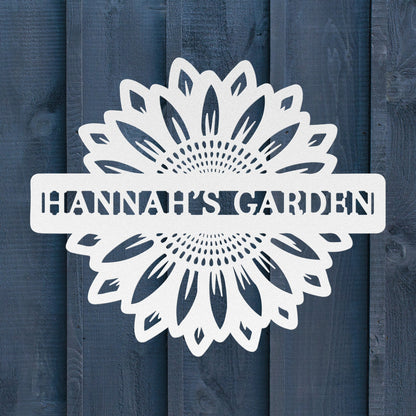 Sunflower Metal Sign – Custom Garden & Memorial Wall Art with Name or Message - BullyBellyMetal Sign