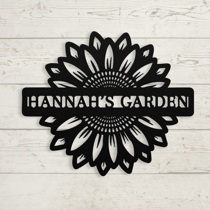 Sunflower Metal Sign – Custom Garden & Memorial Wall Art with Name or Message - BullyBellyMetal Sign