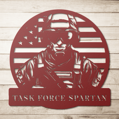 Tactical Soldier Metal Sign – Custom Military Wall Art - BullyBellyMetal Sign