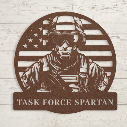 Tactical Soldier Metal Sign – Custom Military Wall Art - BullyBellyMetal Sign