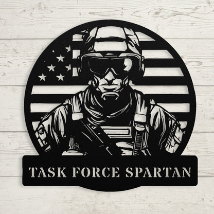 Tactical Soldier Metal Sign – Custom Military Wall Art - BullyBellyMetal Sign