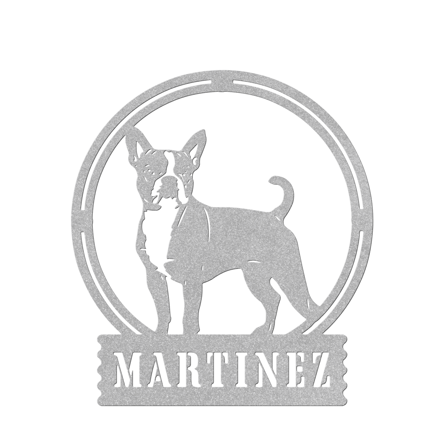 Terrier Charm: Personalized Boston Terrier Sign Metal Wall Sign - BullyBellyMetal Sign