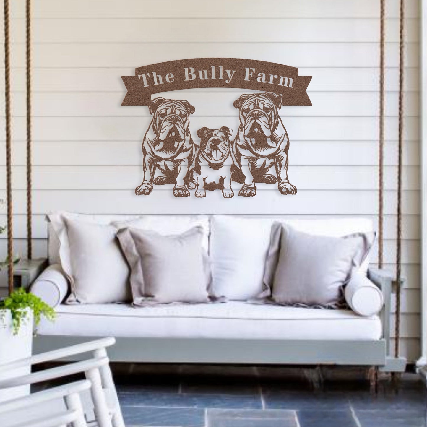 The Bulldog Farm Metal Wall Art - BullyBellyMetal Sign
