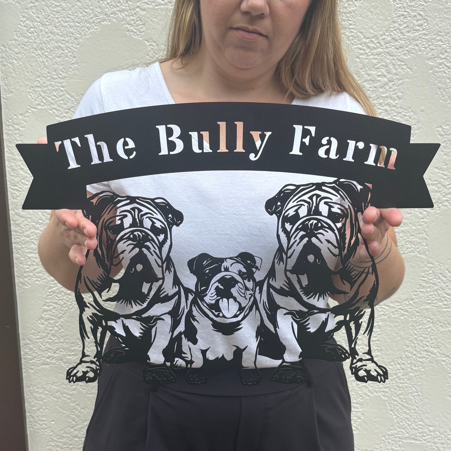 The Bulldog Farm Metal Wall Art - BullyBellyMetal Sign