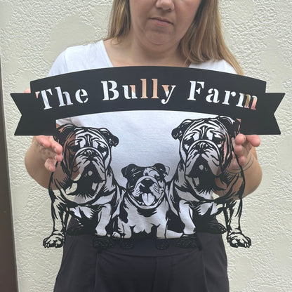 The Bulldog Farm Metal Wall Art - BullyBellyMetal Sign