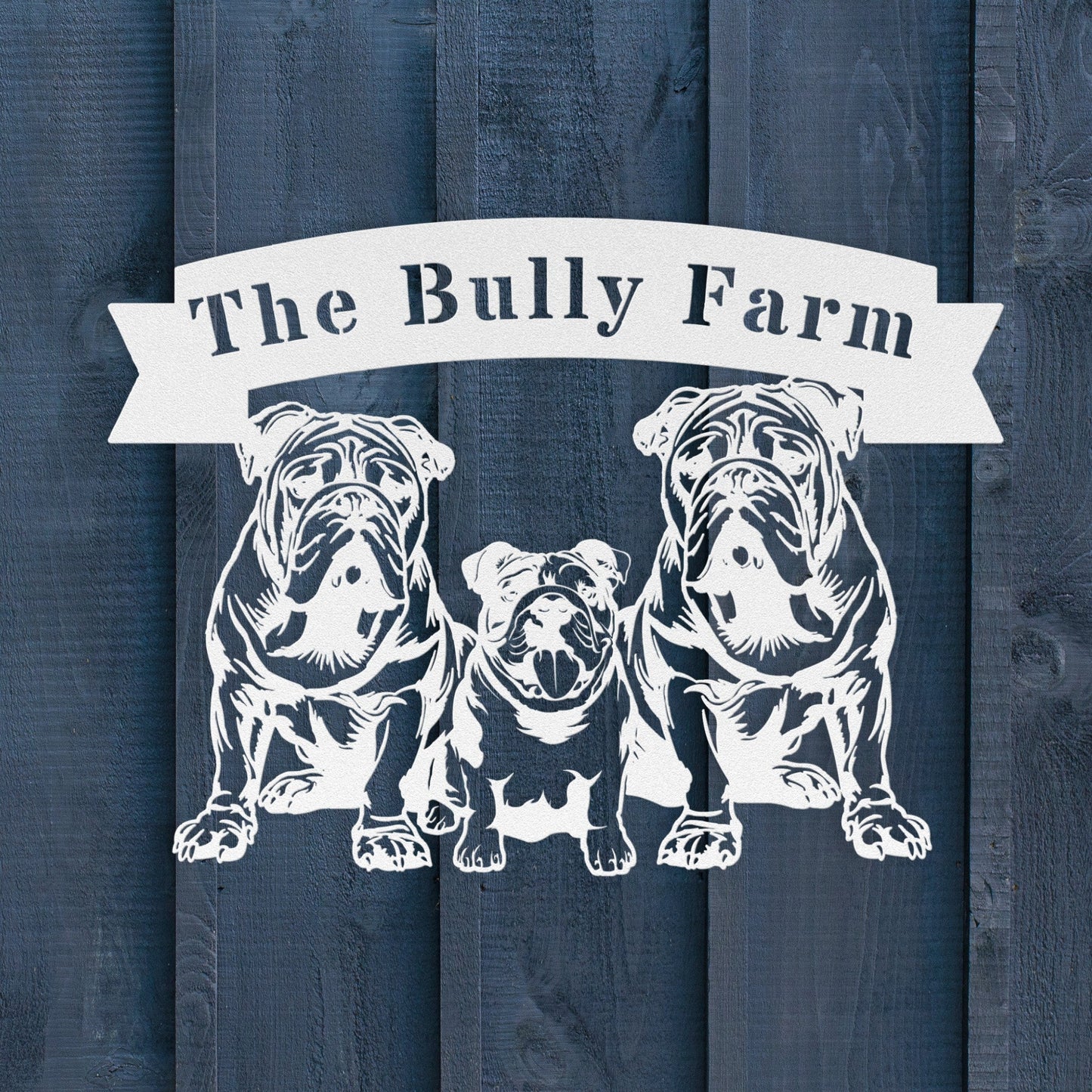The Bulldog Farm Metal Wall Art - BullyBellyMetal Sign