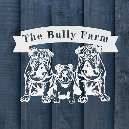The Bulldog Farm Metal Wall Art - BullyBellyMetal Sign