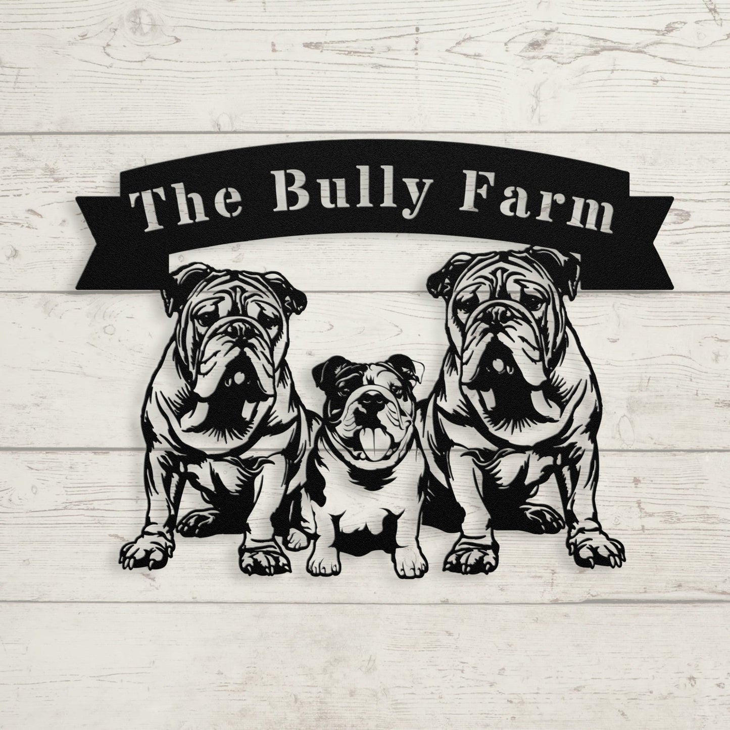 The Bulldog Farm Metal Wall Art - BullyBellyMetal Sign