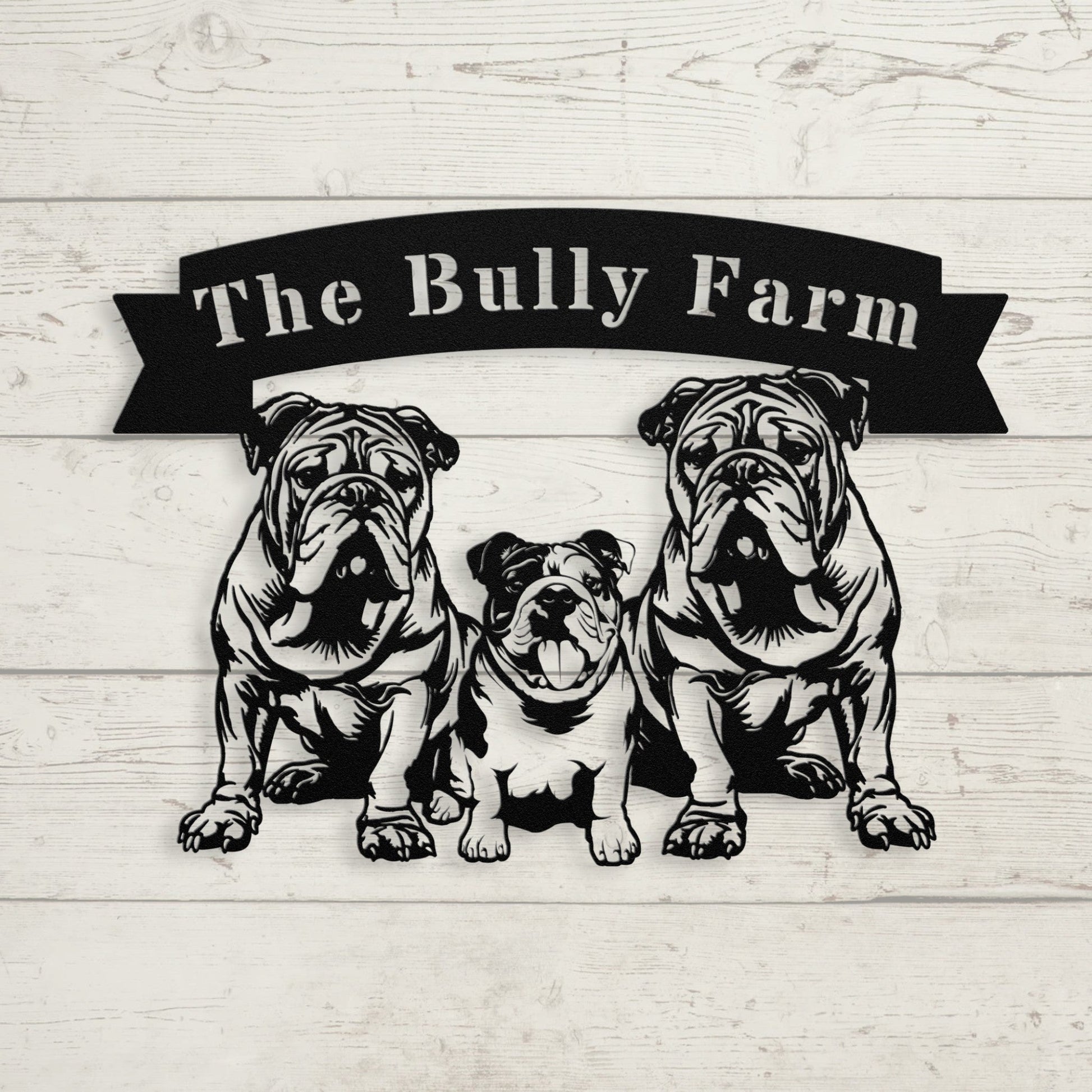 The Bulldog Farm Metal Wall Art - BullyBellyMetal Sign